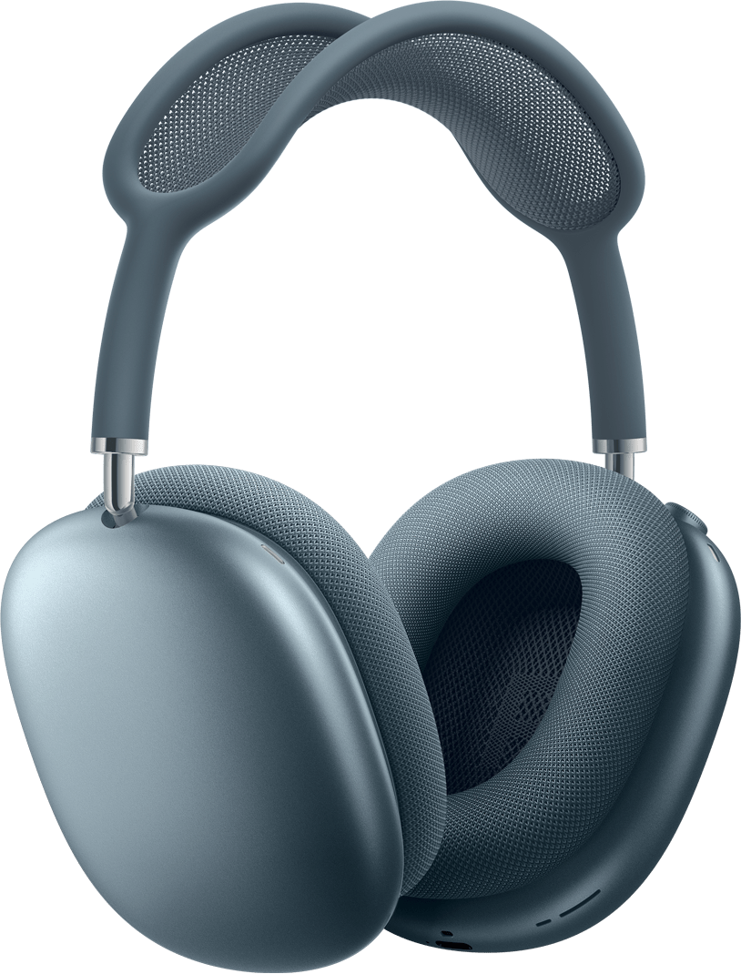 Imagem lateral dos AirPods Max 2 na cor azul