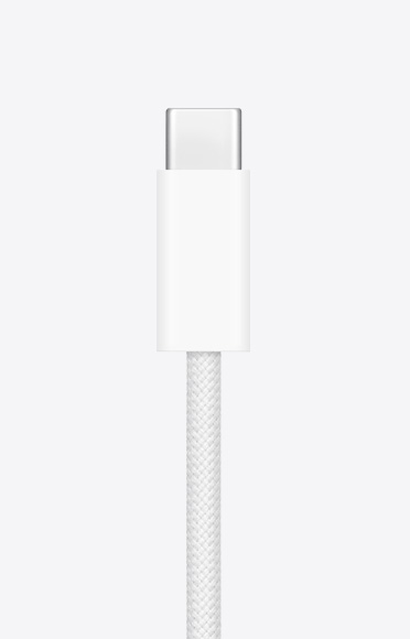Detalhe do cabo para recarga com conector USB-C