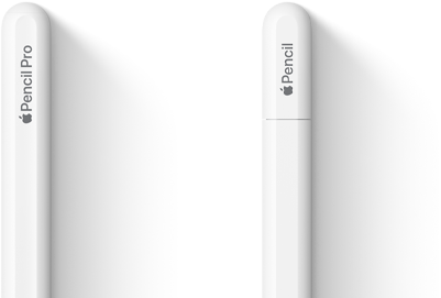 Apple Pencil Pro e Apple Pencil (USB-C) lado a lado