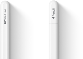 Apple Pencil Pro e Apple Pencil (USB-C) lado a lado