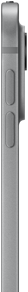 Lateral do iPad Pro prateado, design fino, estrutura de alumínio, botões de volume e o sistema de câmera Pro