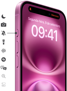 Basta manter o botão de Ação pressionado no iPhone 16 para iniciar a ação que quiser, como definir um Foco, abrir o app Câmera, ativar o modo Silencioso, acender a lanterna, gravar um lembrete, usar o Shazam e muito mais.