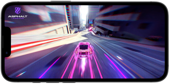 iPhone 17e mostrando um jogo de corrida