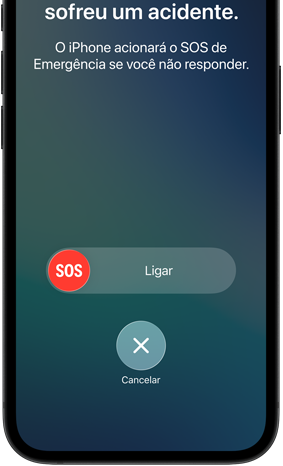 Tela do iPhone 17e mostrando o recurso Detecção de Acidente em uso