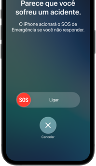 Tela do iPhone 17e mostrando o recurso Detecção de Acidente em uso