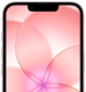 Parte da frente do iPhone 17e rosa-pálido com Ceramic Shield 2 mostrando a imagem de fundo de uma flor cor-de-rosa