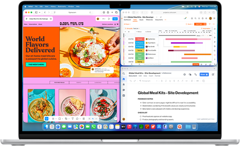 MacBook Air com vários apps abertos