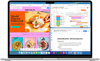 MacBook Air com vários apps abertos