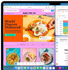 MacBook Air com vários apps abertos